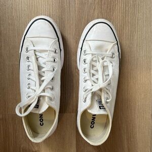 Women’s Converse Low Top white platform shoes